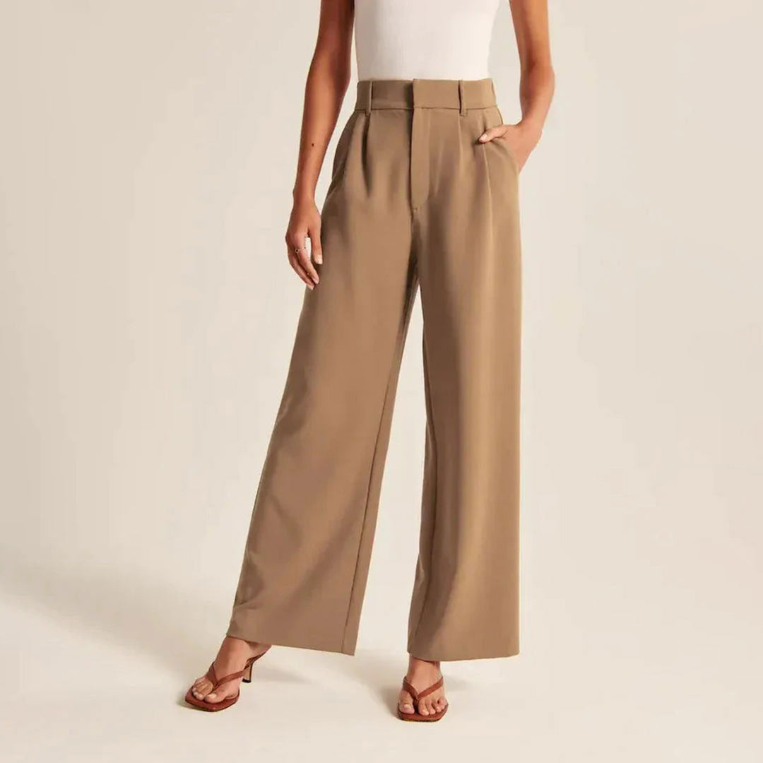 Mujer - Pantalones de Cintura Alta - Diseño Elegante y Cómodo - Esencial Moderno para un Estilo Chic