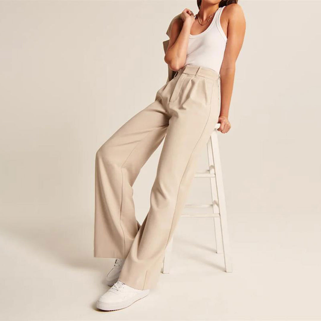 Mujer - Pantalones de Cintura Alta - Diseño Elegante y Cómodo - Esencial Moderno para un Estilo Chic