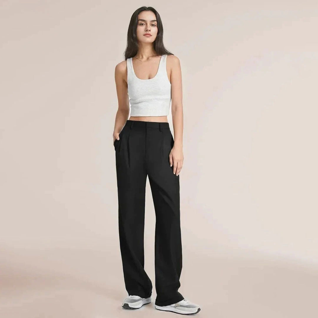 Mujer - Pantalones de Cintura Alta - Diseño Elegante y Cómodo - Esencial Moderno para un Estilo Chic