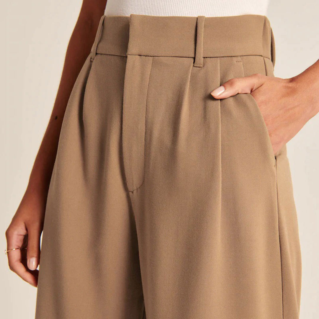 Mujer - Pantalones de Cintura Alta - Diseño Elegante y Cómodo - Esencial Moderno para un Estilo Chic