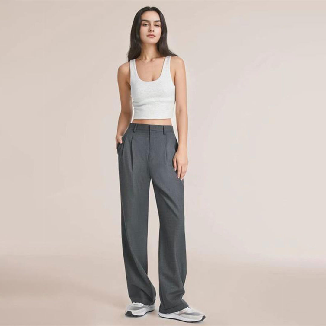 Mujer - Pantalones de Cintura Alta - Diseño Elegante y Cómodo - Esencial Moderno para un Estilo Chic