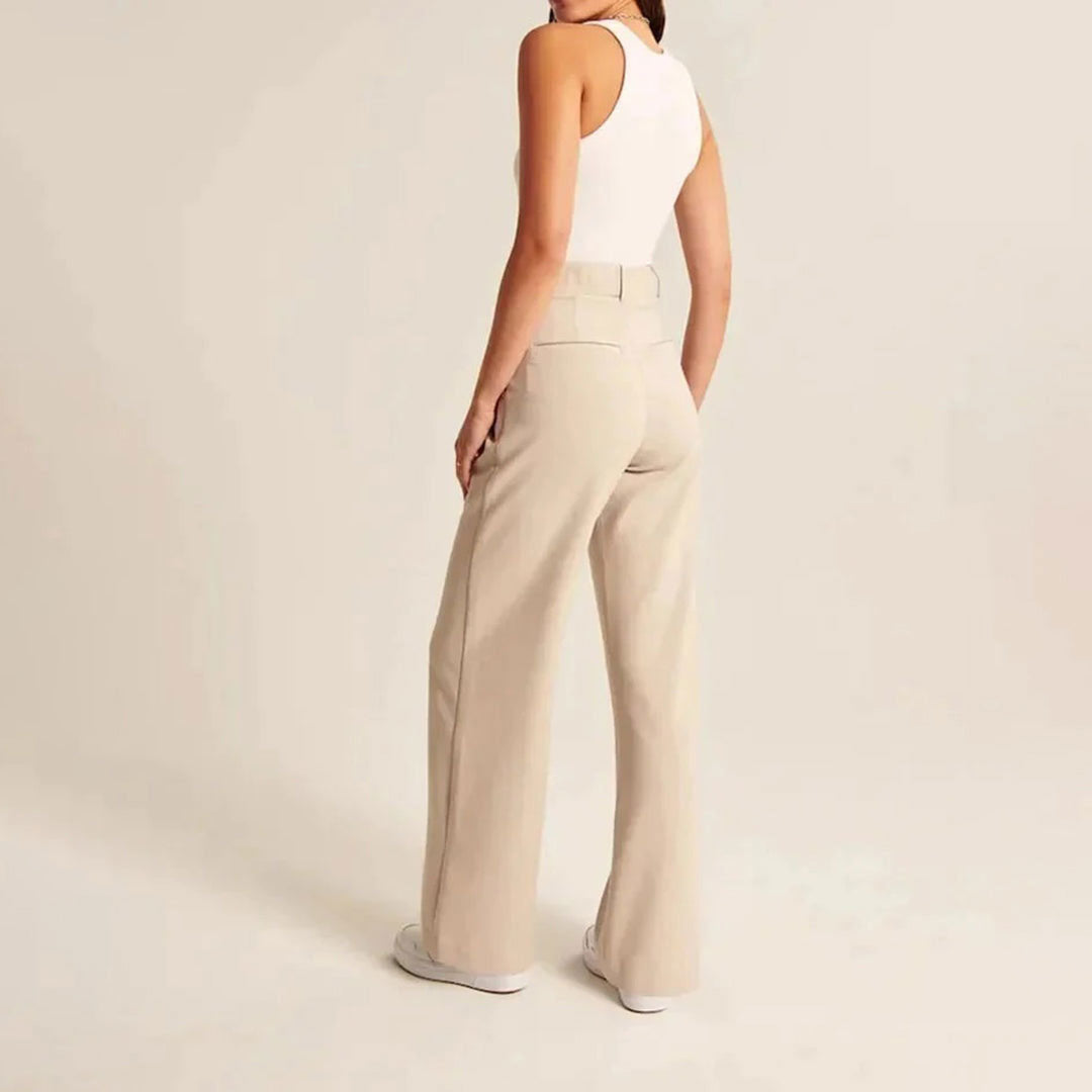 Mujer - Pantalones de Cintura Alta - Diseño Elegante y Cómodo - Esencial Moderno para un Estilo Chic