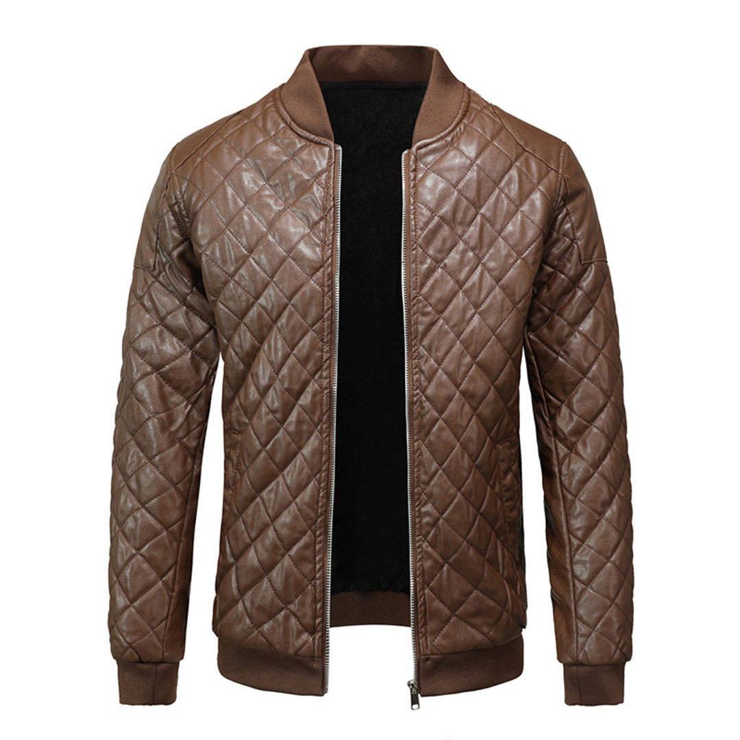 Hombre - chaqueta de cuero - Diseño de moda en negro - Prenda exterior con estilo para looks a la última