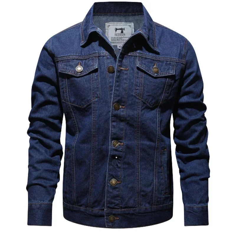 Chaqueta Cortavientos Reversible Azul Claro para Hombres - Estilo Vaquero - Ideal para Climas Frescos